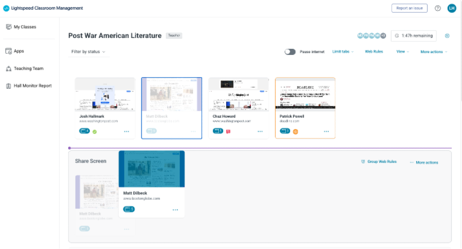 Lightspeed Classroom - Sharing Screens