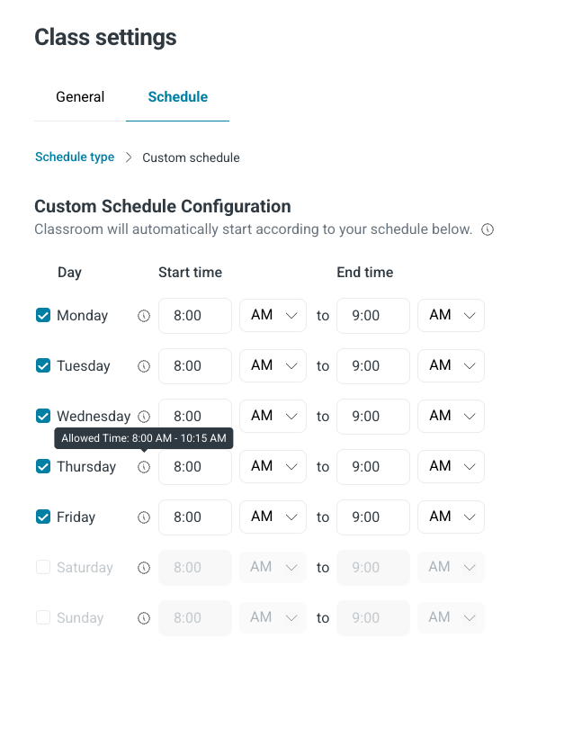 Lightspeed Classroom - Managing your Class Schedule